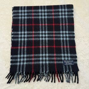 Burberry Black and Red Plaid Scarf Authentic